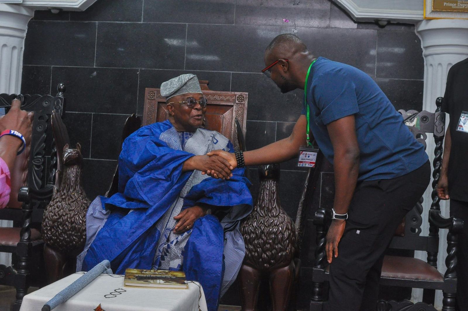 Dr. Adeboye with His Royal Majesty, Oba Adedotun Aremu Gbadebo III, CFR, the Alake of Egbaland, in Abeokuta, Nigeria